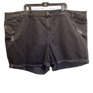 Old Navy Size 30 Plus Size Black Distressed Boyfriend Short Mid Rise. New No Tag